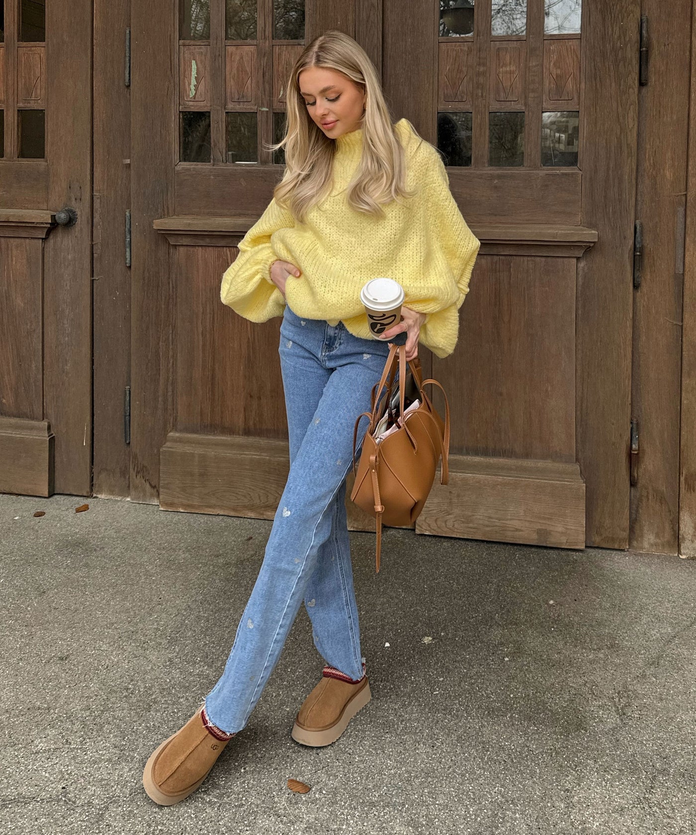 Stretch Wide Leg Jeans Heart  Ladypolitan ♡   