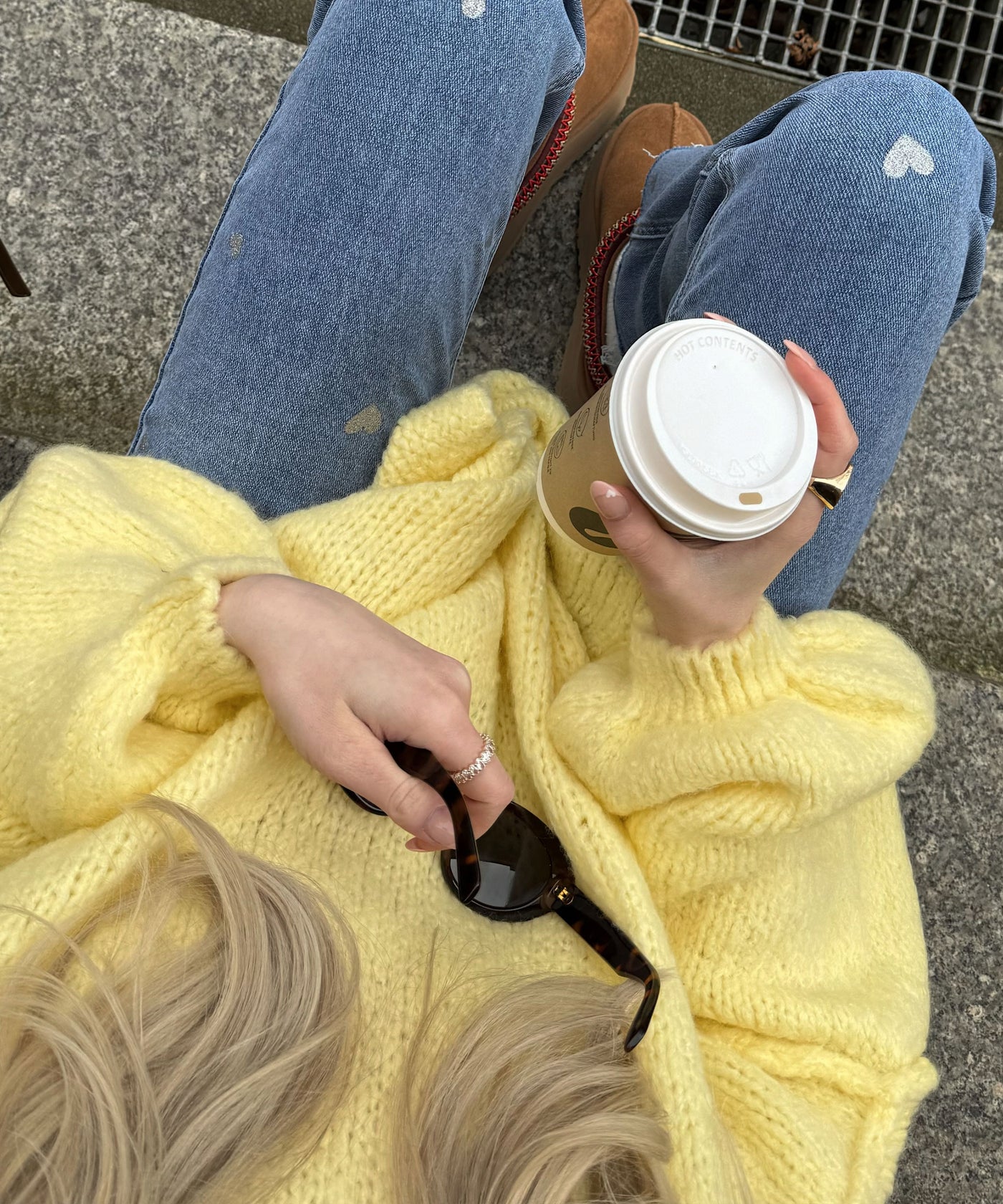 Stretch Wide Leg Jeans Heart  Ladypolitan ♡   