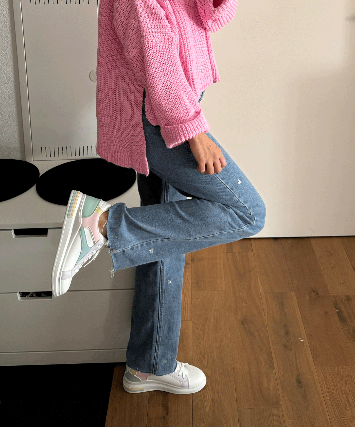 Stretch Wide Leg Jeans Heart  Ladypolitan ♡   