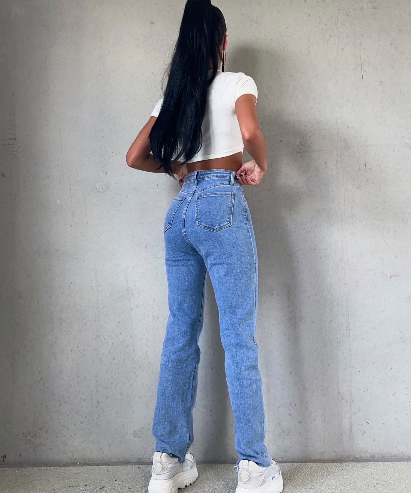 Stretch Wide Leg Jeans Heart  Ladypolitan ♡   