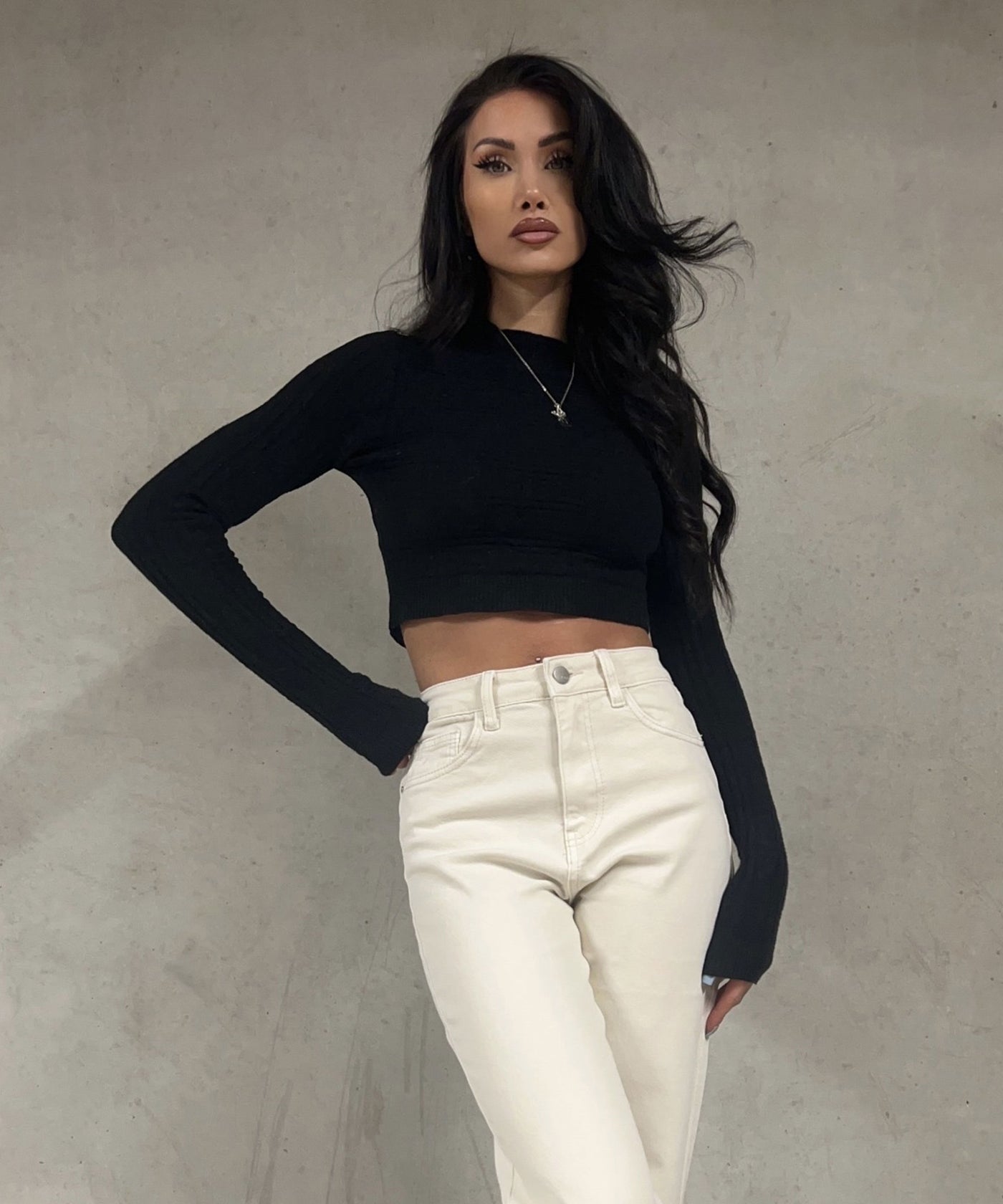 Stretch Wide Leg Jeans Lena  Ladypolitan ♡   