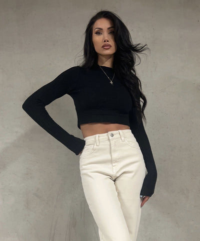 Stretch Wide Leg Jeans Lena  Ladypolitan ♡   