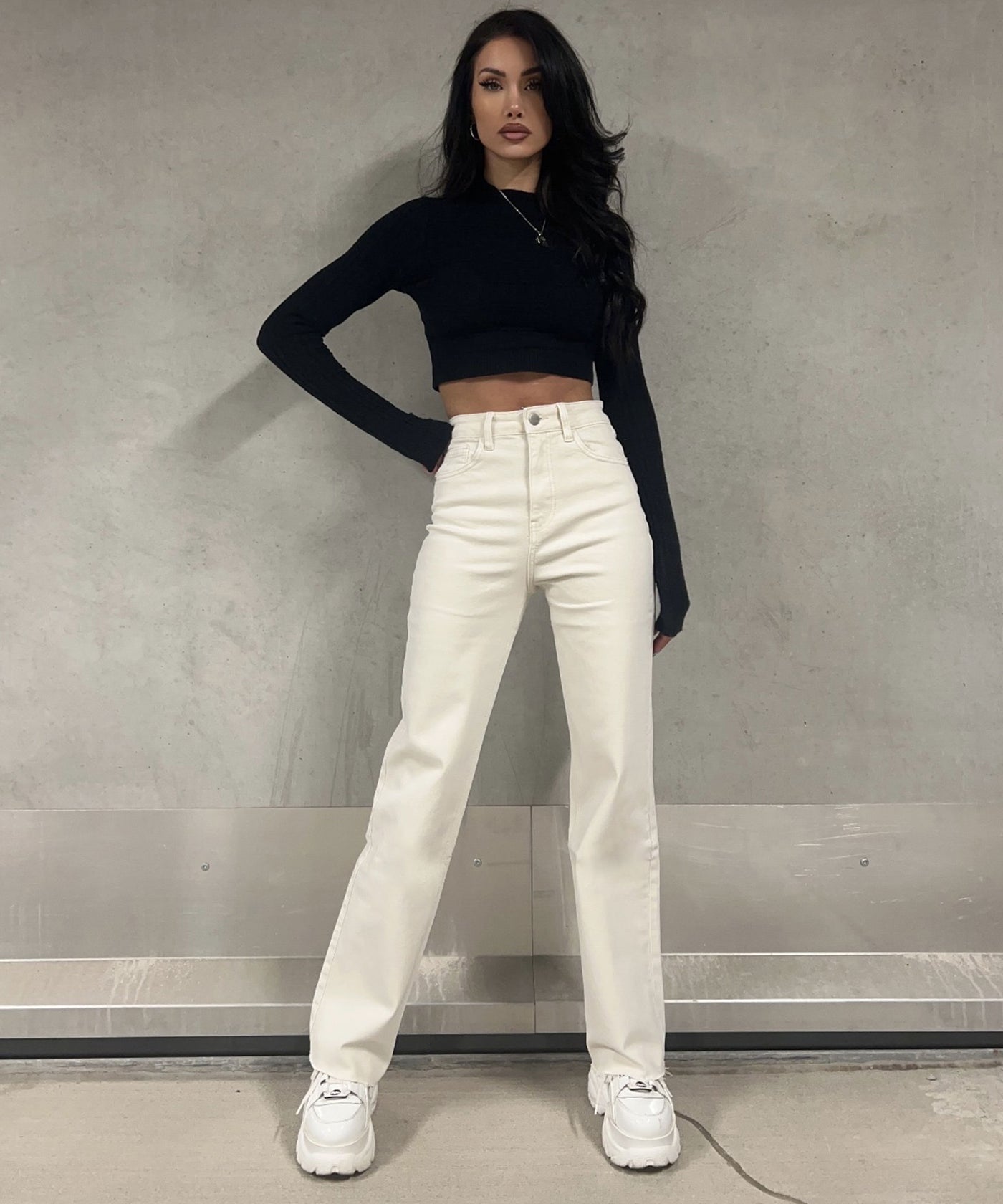 Stretch Wide Leg Jeans Lena  Ladypolitan ♡   