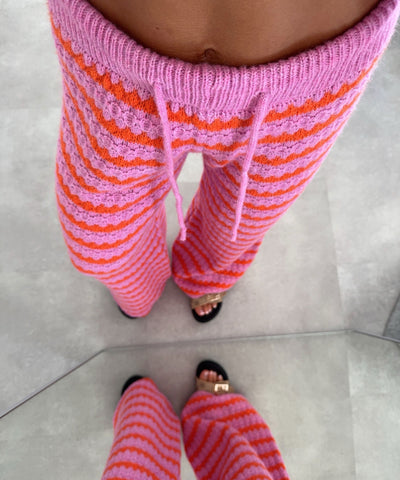 Strickhose Lilya Streifen Orange Ladypolitan ♡