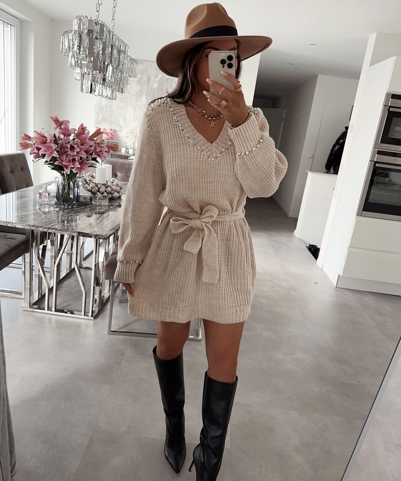 Strickkleid Kadie Beige  Ladypolitan ♡   