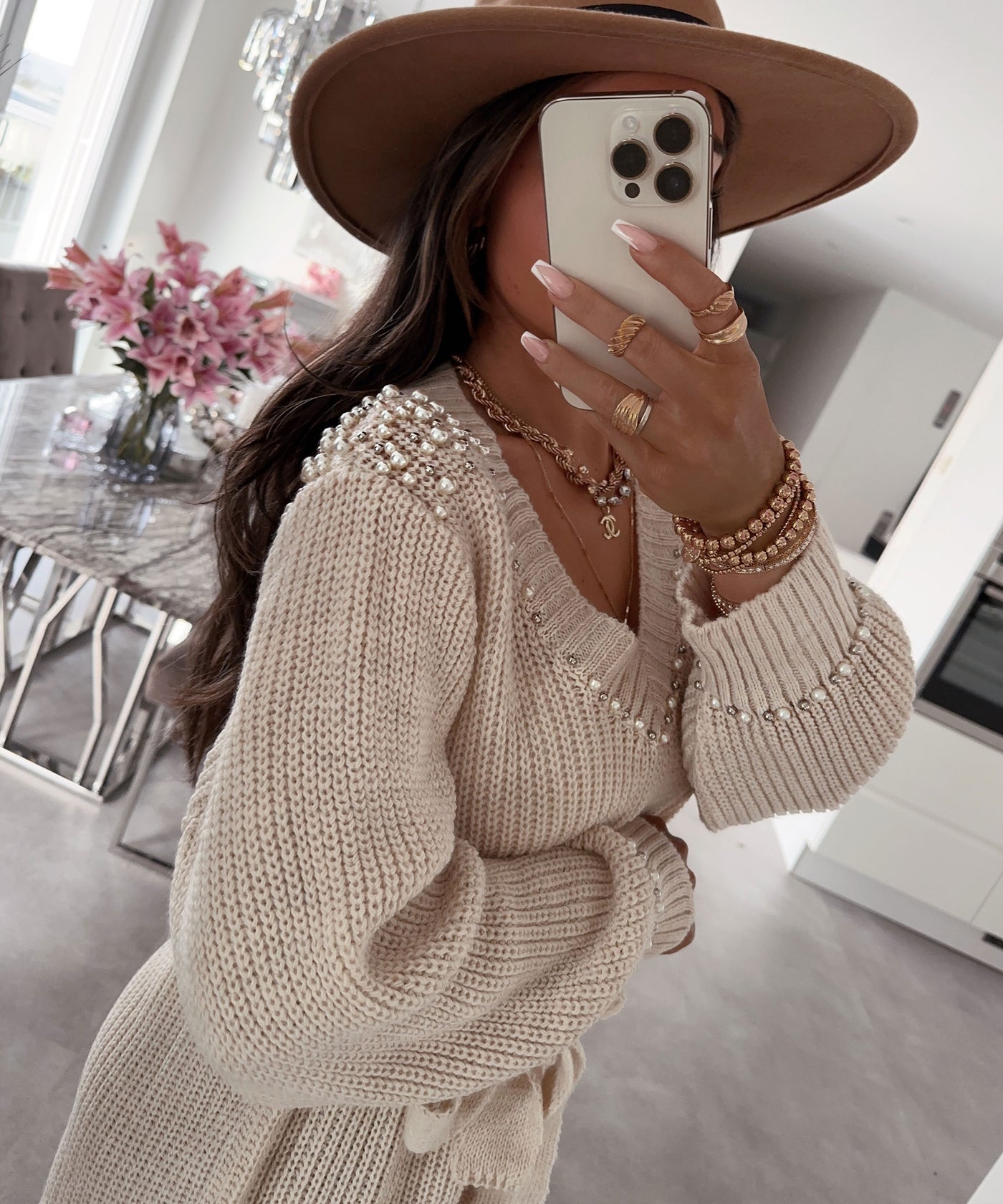 Strickkleid Kadie Beige  Ladypolitan ♡   