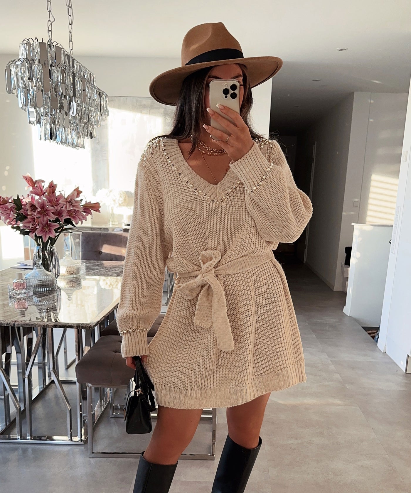 Strickkleid Kadie Beige  Ladypolitan ♡   