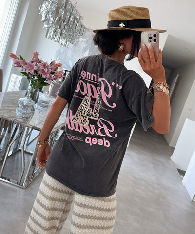 T-Shirt Inner Peace Vintage Grau Ladypolitan ♡