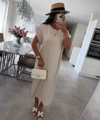 T-Shirt Kleid Oana Beige  Ladypolitan ♡   