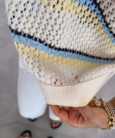 T-Shirt Sophia Blau Beige Ladypolitan ♡