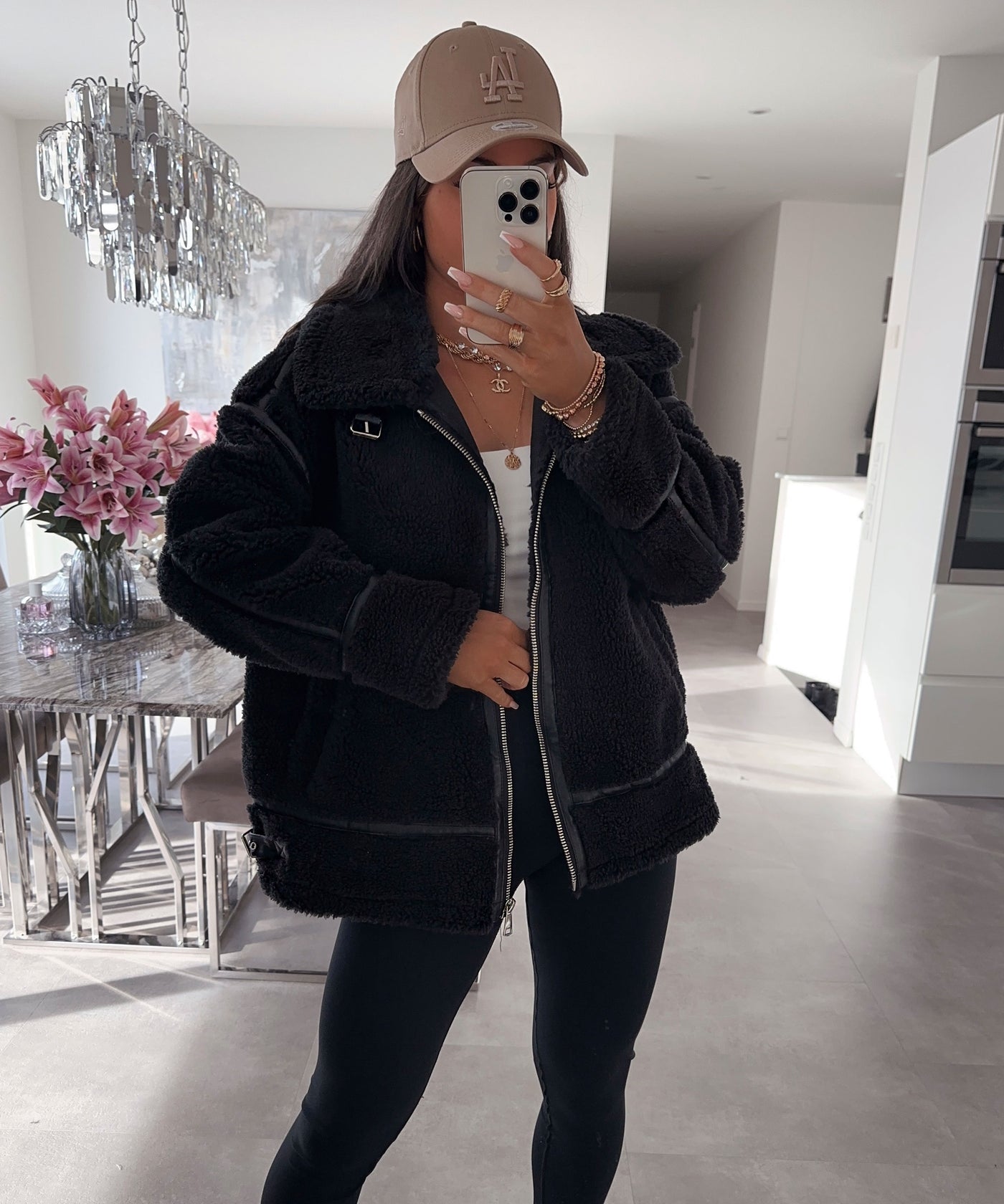 Teddyfelljacke Snow Schwarz  Ladypolitan ♡   