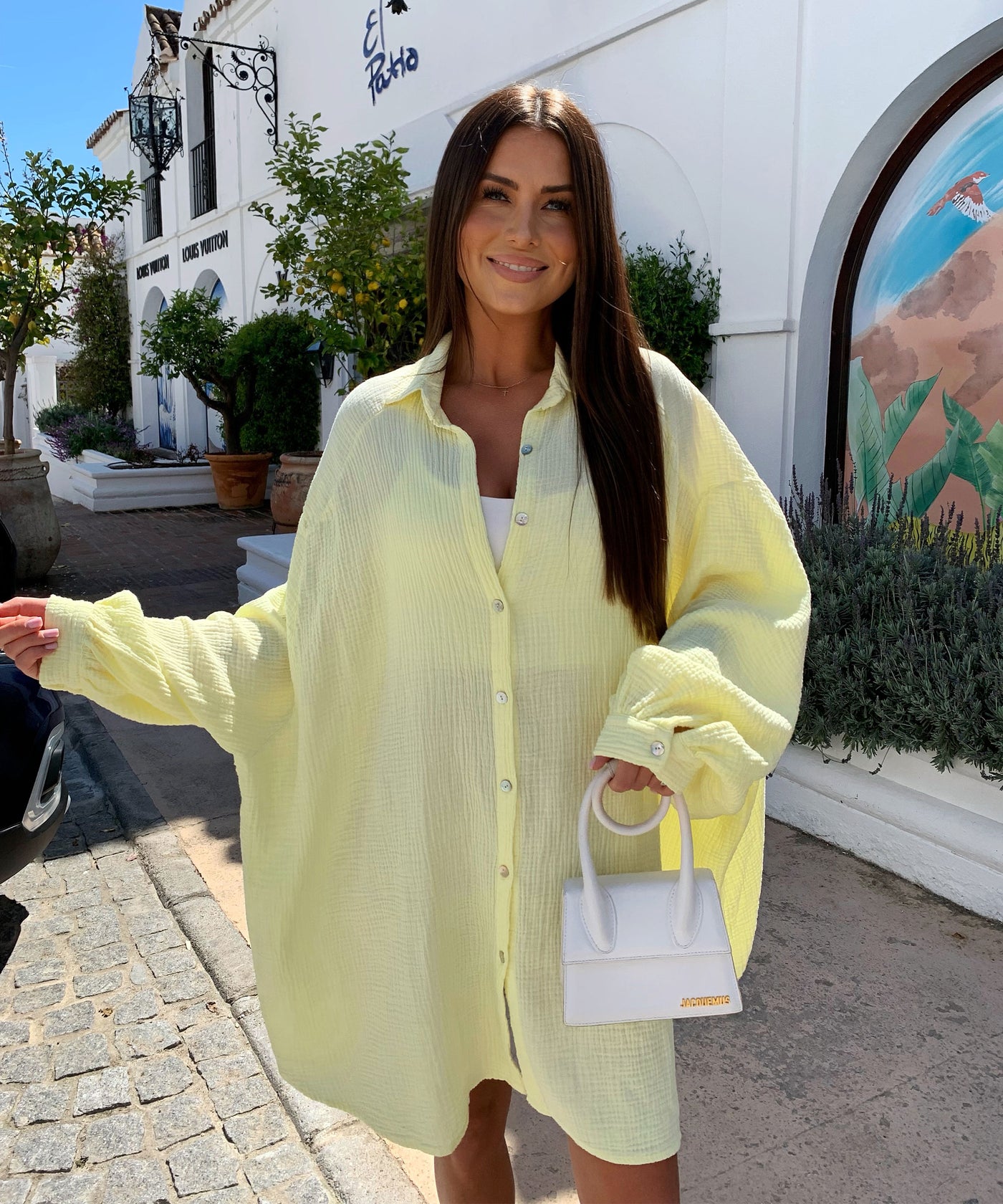 Ultra Oversize Musselin Bluse Leah Gelb Ladypolitan ♡
