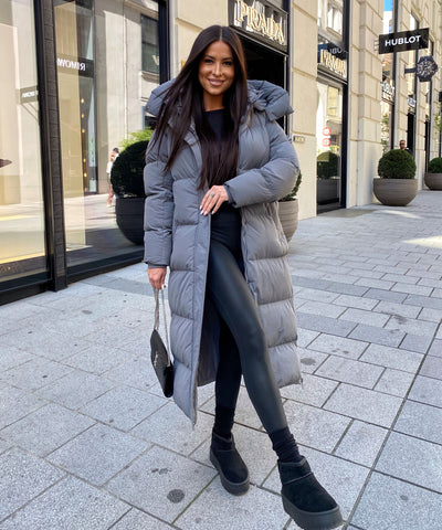 Oversize Jacke Addie Lang Grau