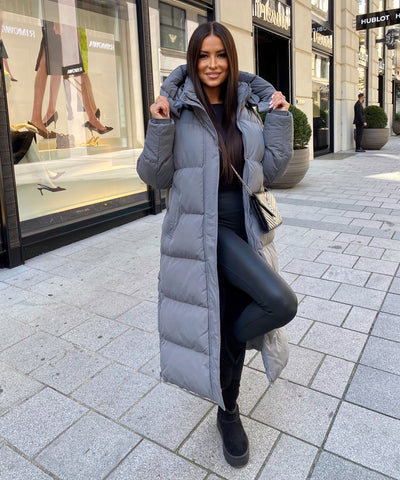 Oversize Jacke Addie Lang Grau