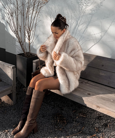 Felljacke Anastasia Weiß