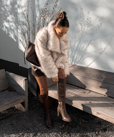 Felljacke Anastasia Weiß