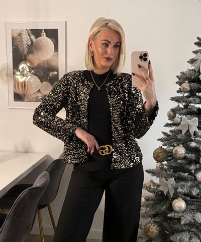 Pailletten Cardigan Belara Gold Ladypolitan ♡