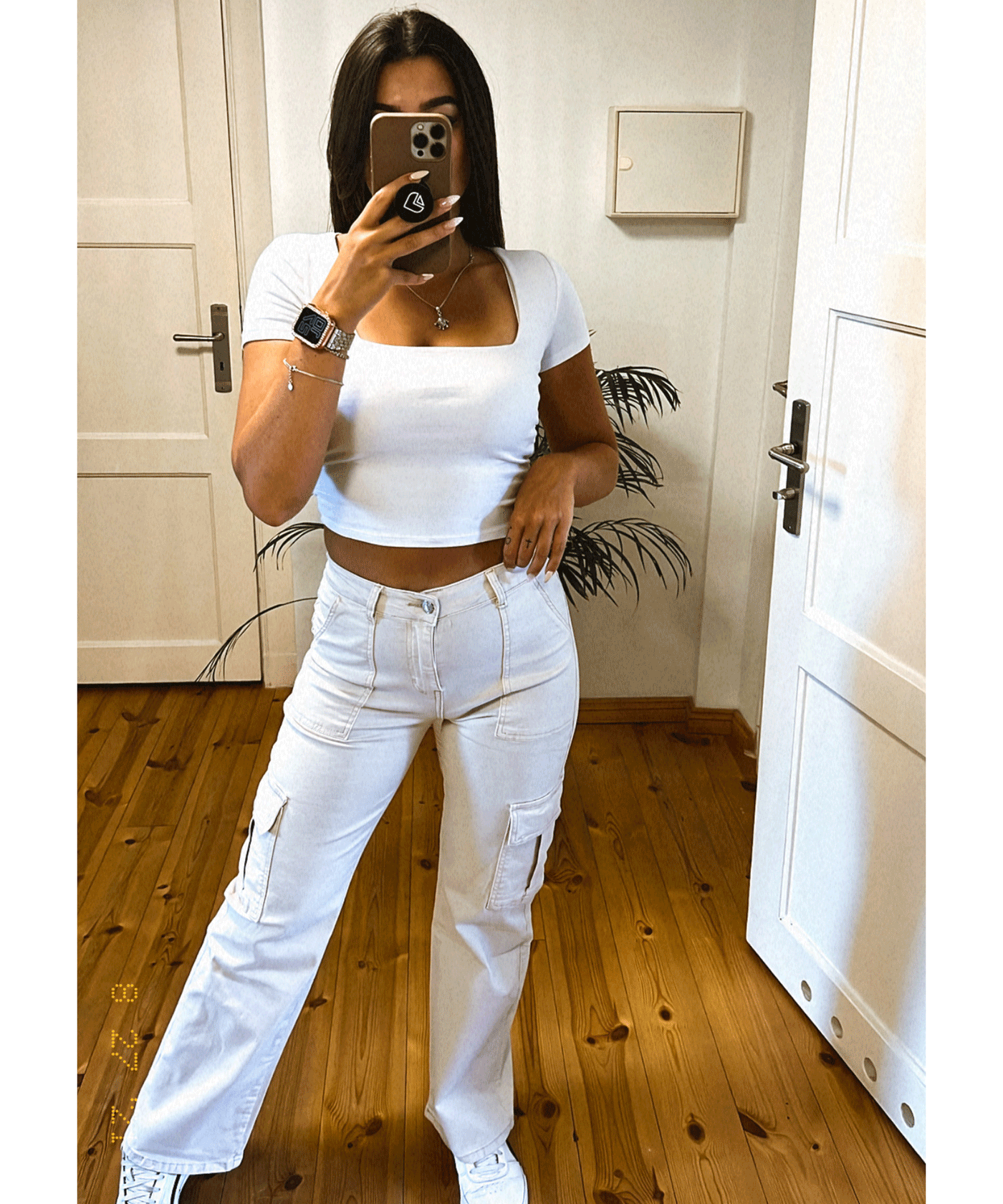 Stretch cargo jeans Palmira Beige