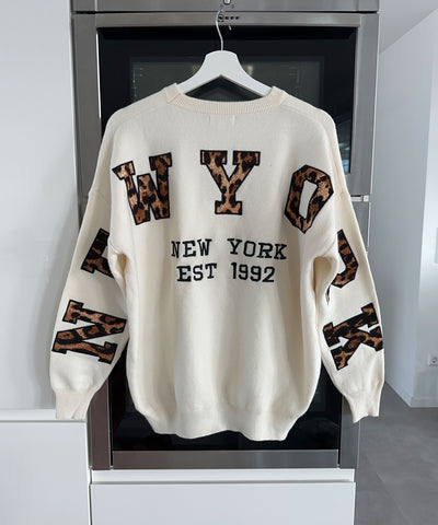 Pullover New York Beige Leo  Ladypolitan ♡   