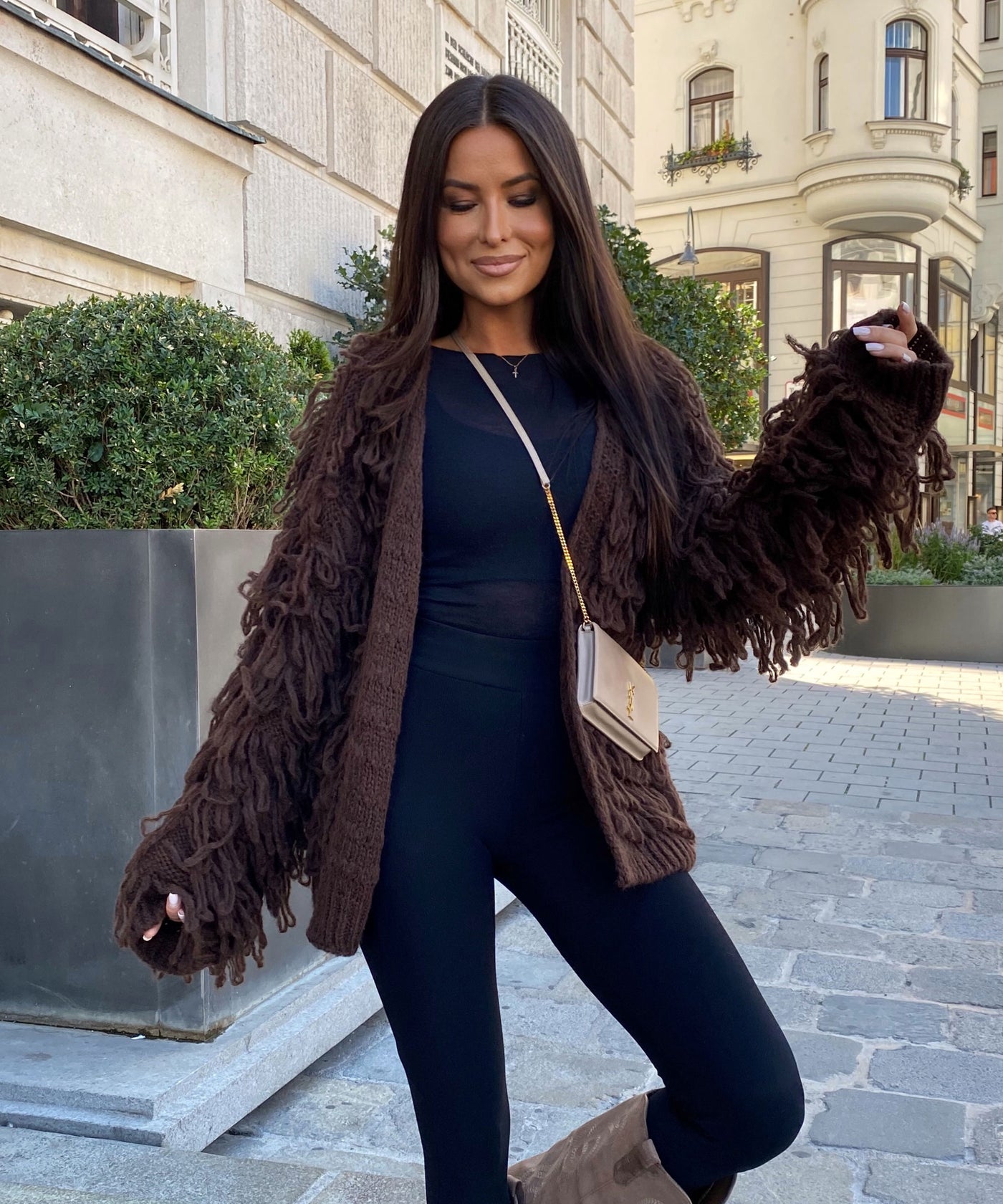 Cardigan Deria Dunkelbraun