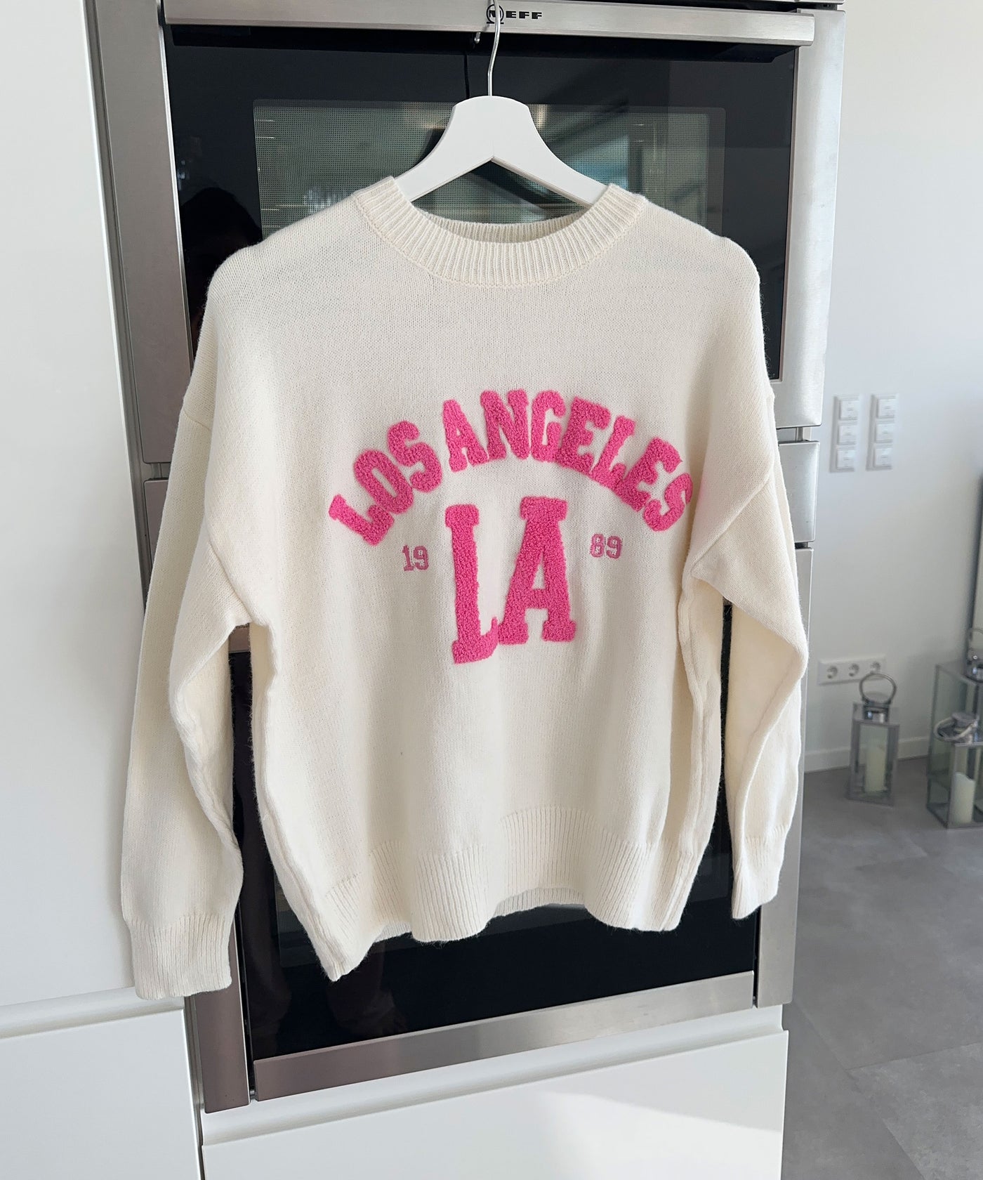 Pullover LA flauschig Beige Pink