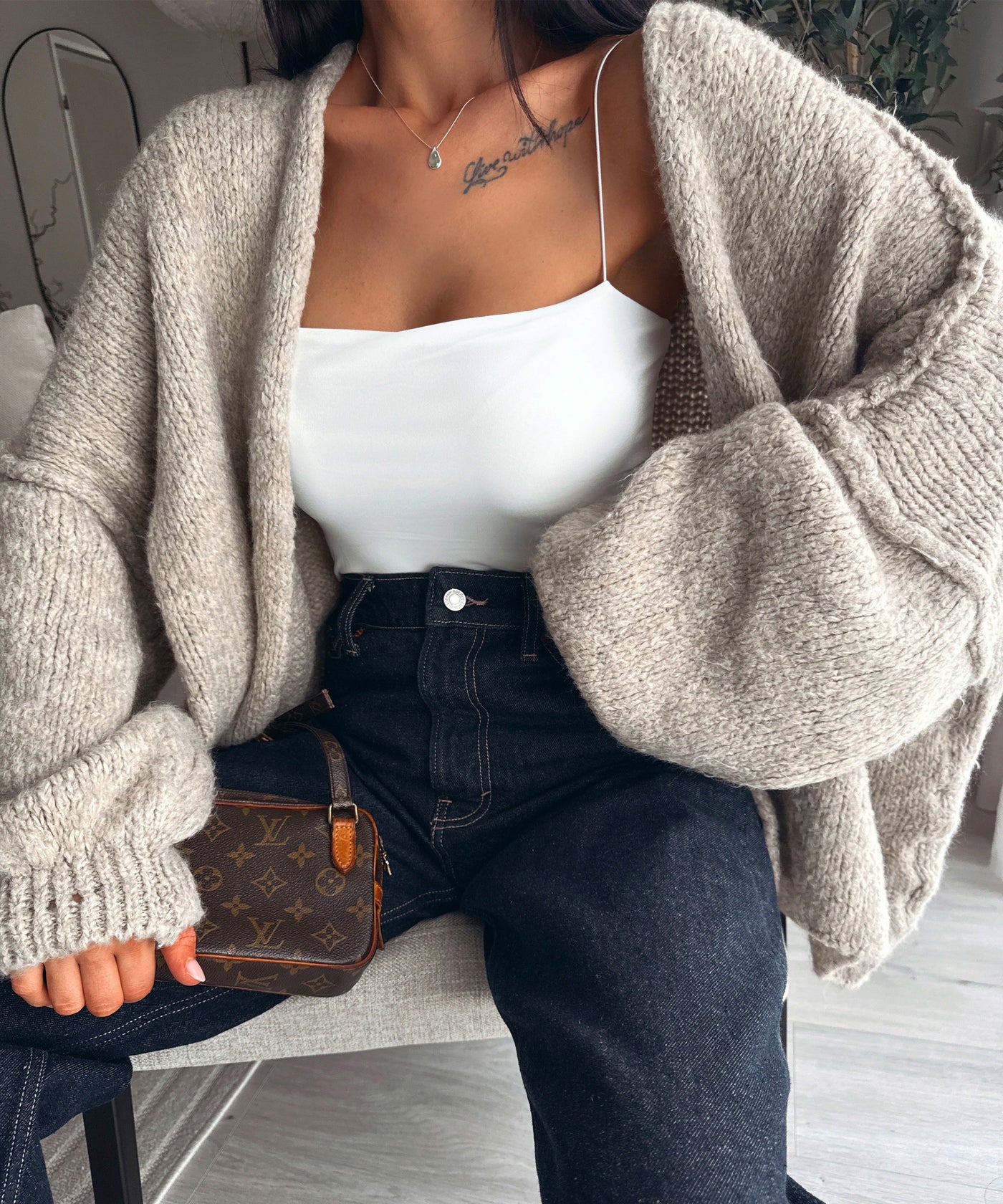 Cardigan Ray Taupe Ladypolitan ♡