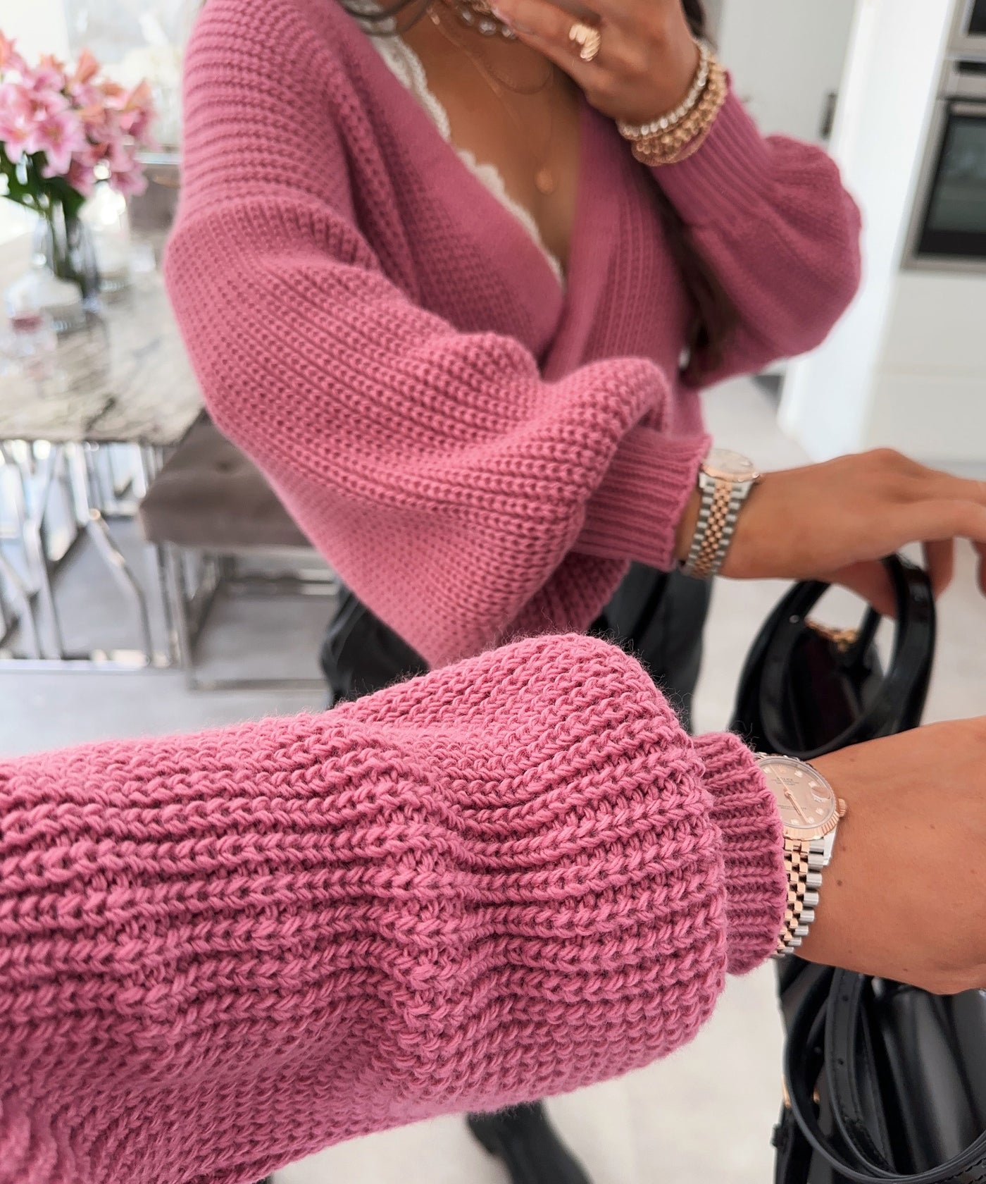 Rosewood wrap sweater