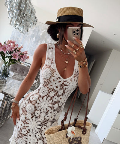 Häkel Kleid Iulia Weiß Ladypolitan ♡