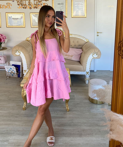 Musselin Kleid Aradi Hellpink Ladypolitan ♡