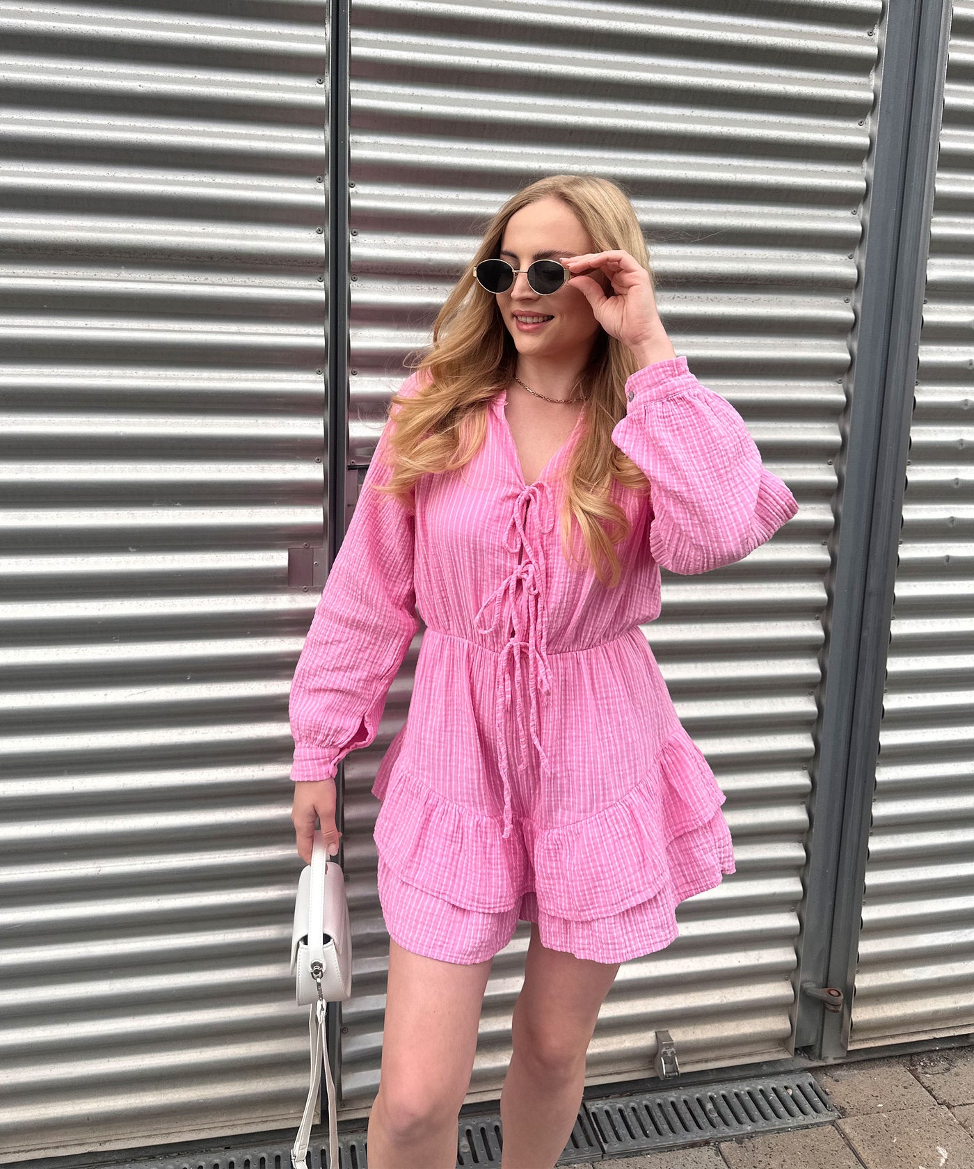 Musselin Jumpsuit Juan Schleife Hellpink Ladypolitan ♡