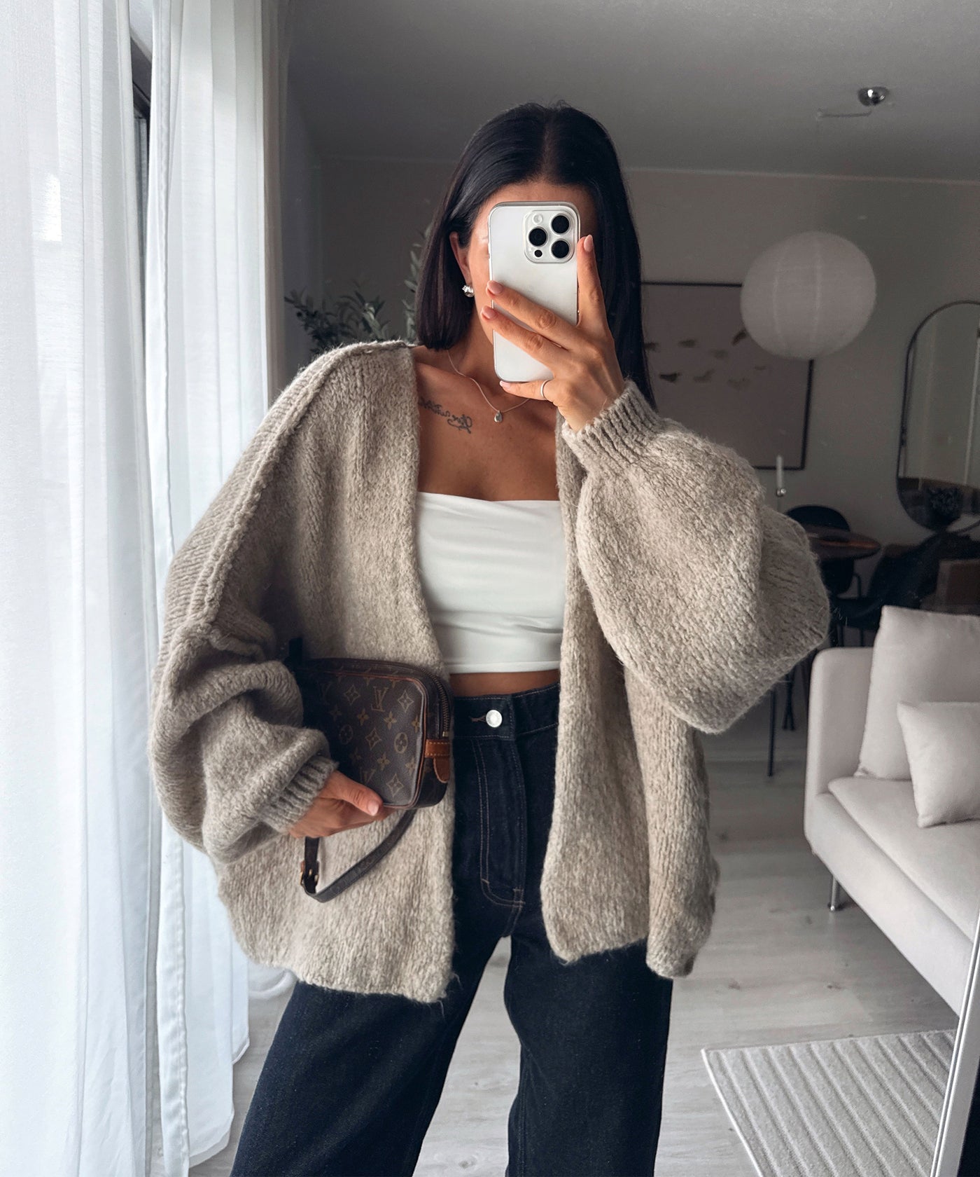 Cardigan Ray Taupe Ladypolitan ♡