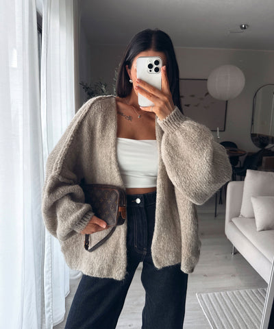 Cardigan Ray Taupe Ladypolitan ♡