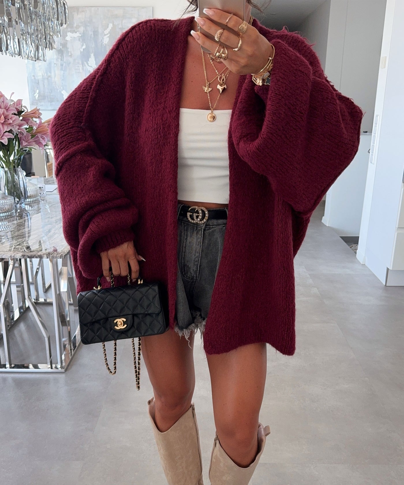 Cardigan Ray Dunkelrot Ladypolitan ♡