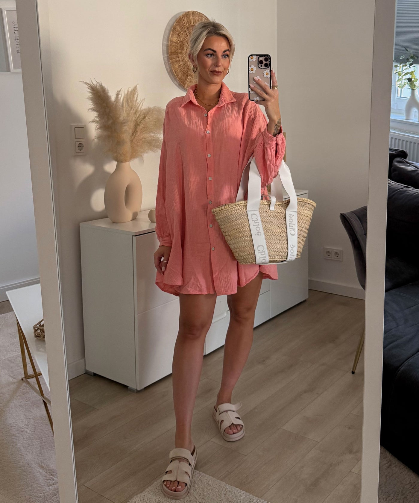 Ultra Oversize Musselin Bluse Leah Peach Ladypolitan ♡