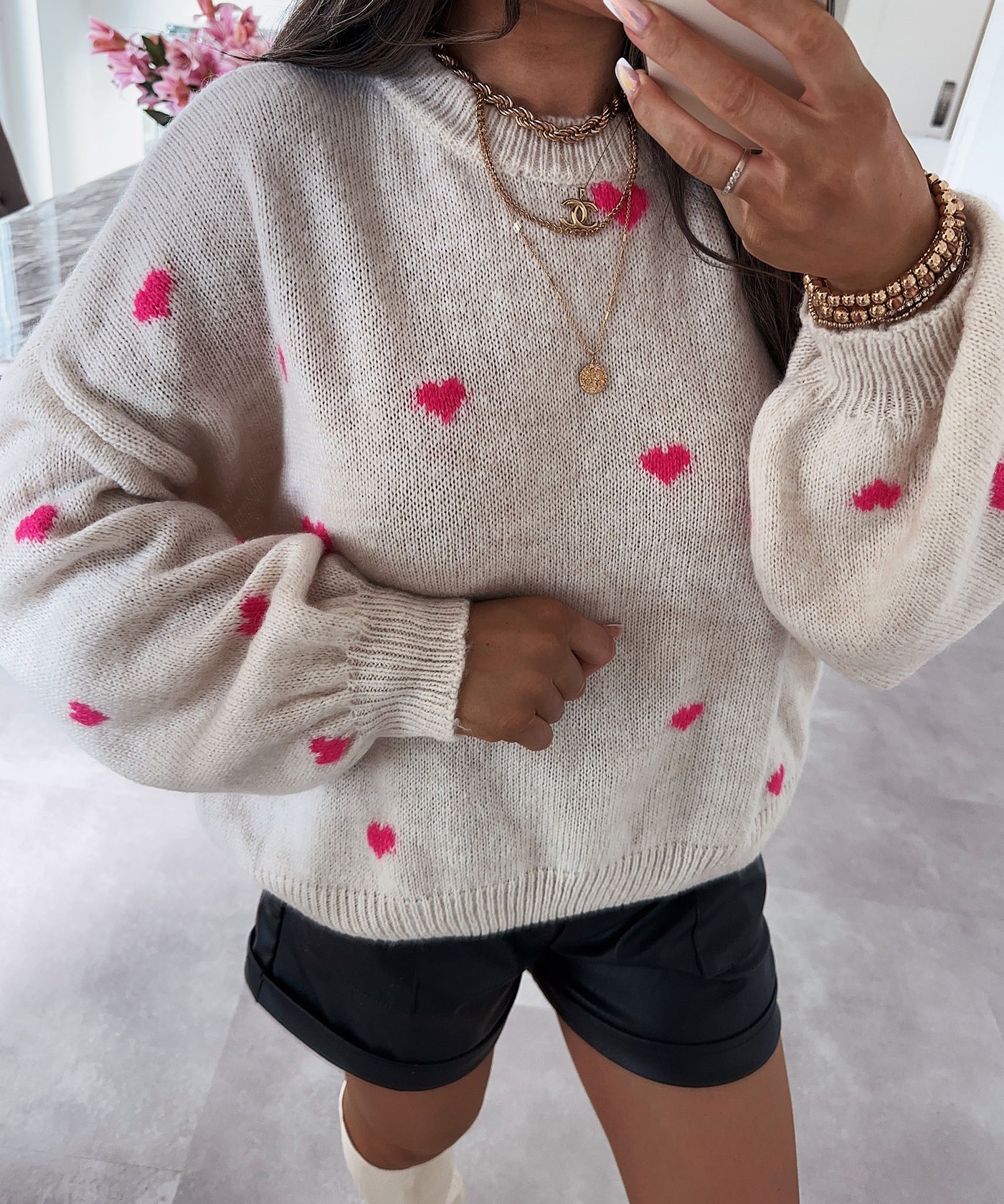 Oversized Sweater Joslin Cream Pink