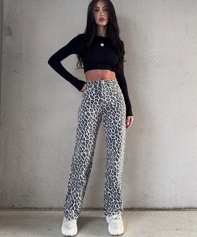 Stretch Wide Leg Jeans Leo Ladypolitan ♡