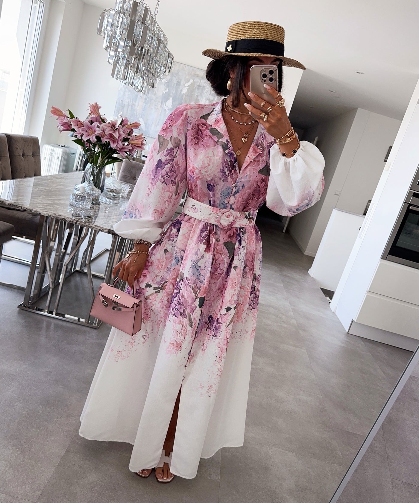 Maxi Kleid Orlia Rosa Ladypolitan ♡