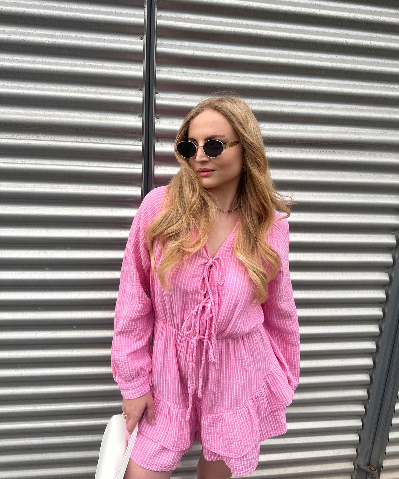 Musselin Jumpsuit Juan Schleife Hellpink Ladypolitan ♡