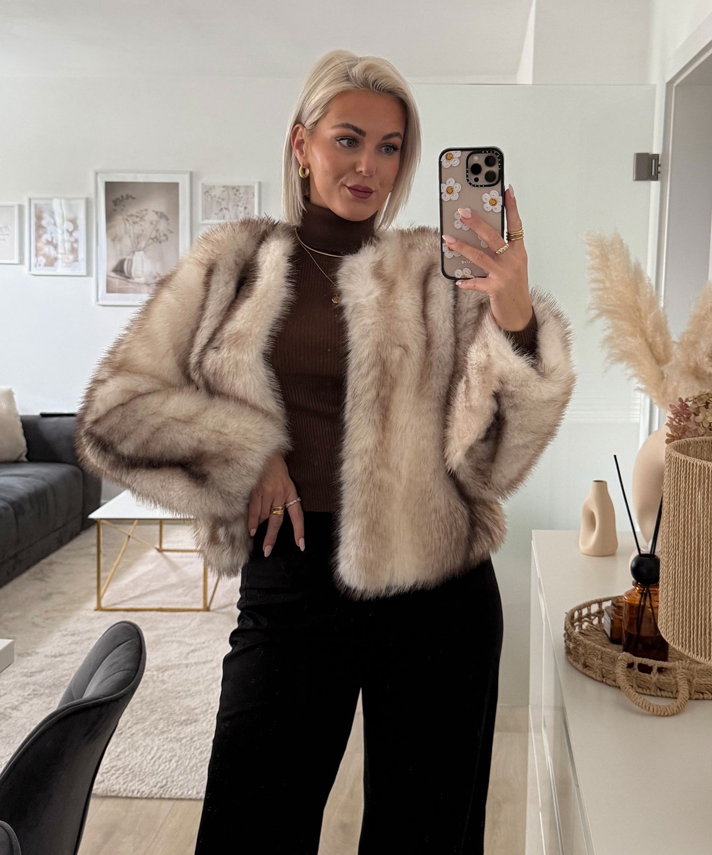 Kunstfell Jacke Trixa Beige
