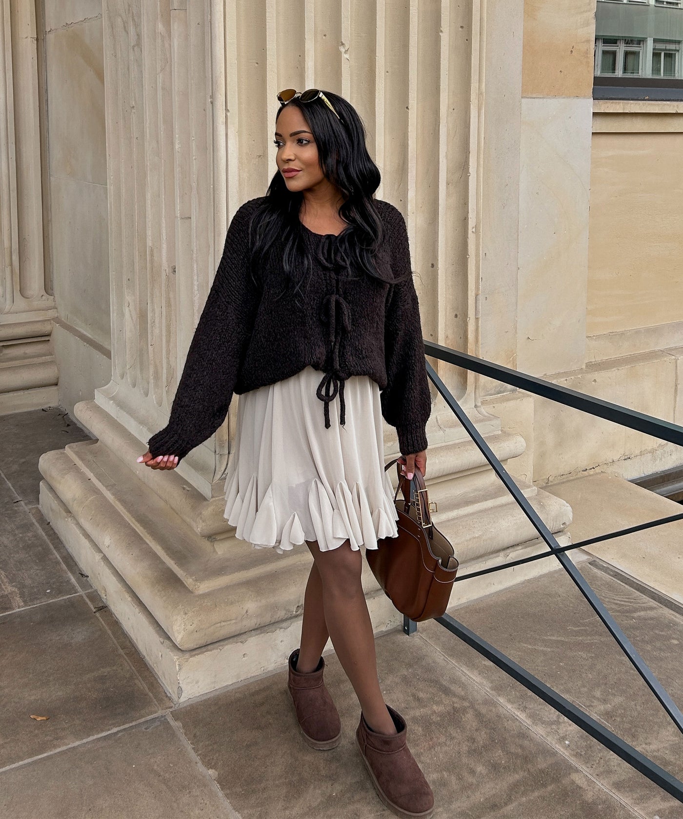 Cardigan Schleife Fia Schwarz