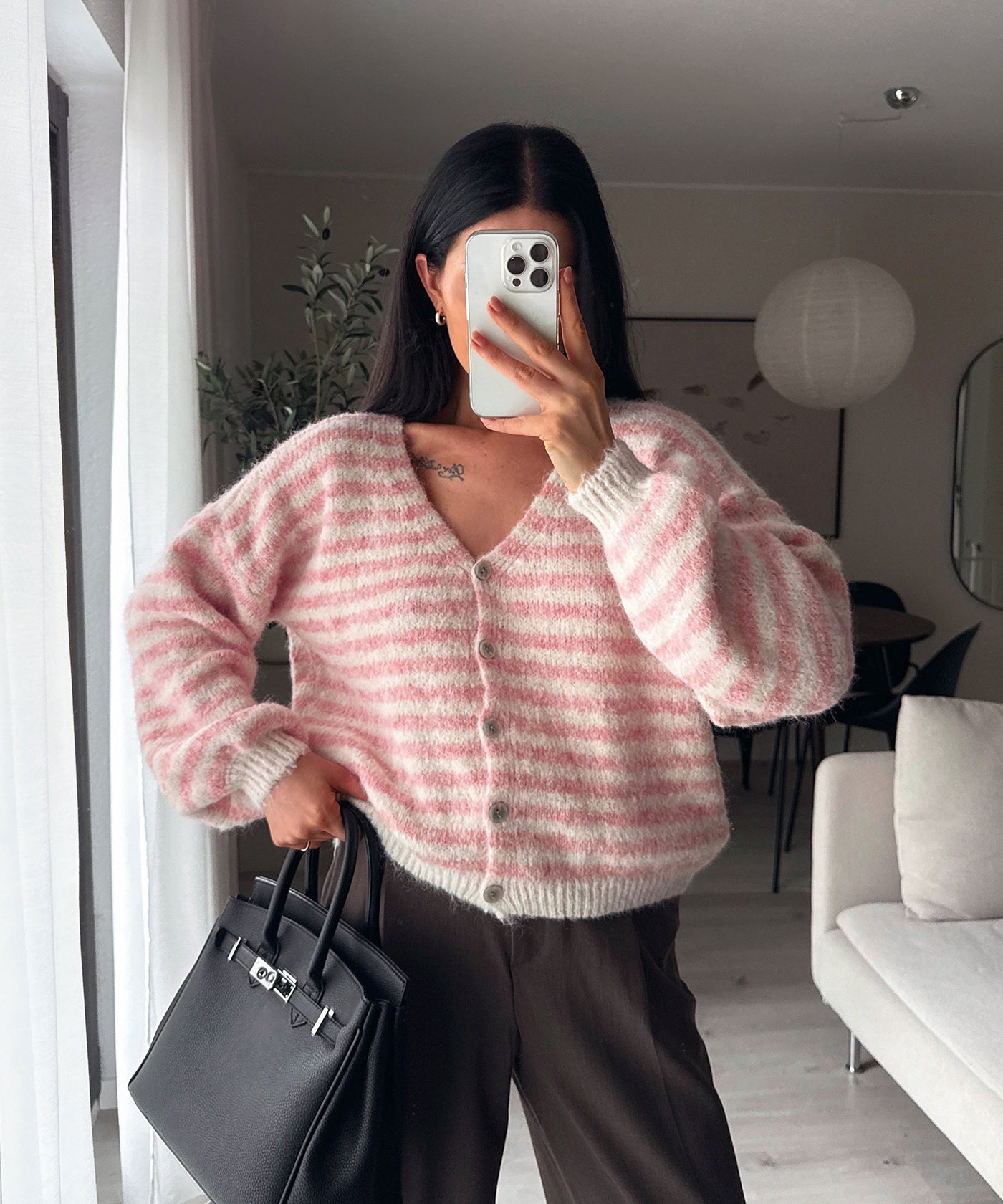 Cardigan Fabia Streifen Hellrosa Ladypolitan ♡