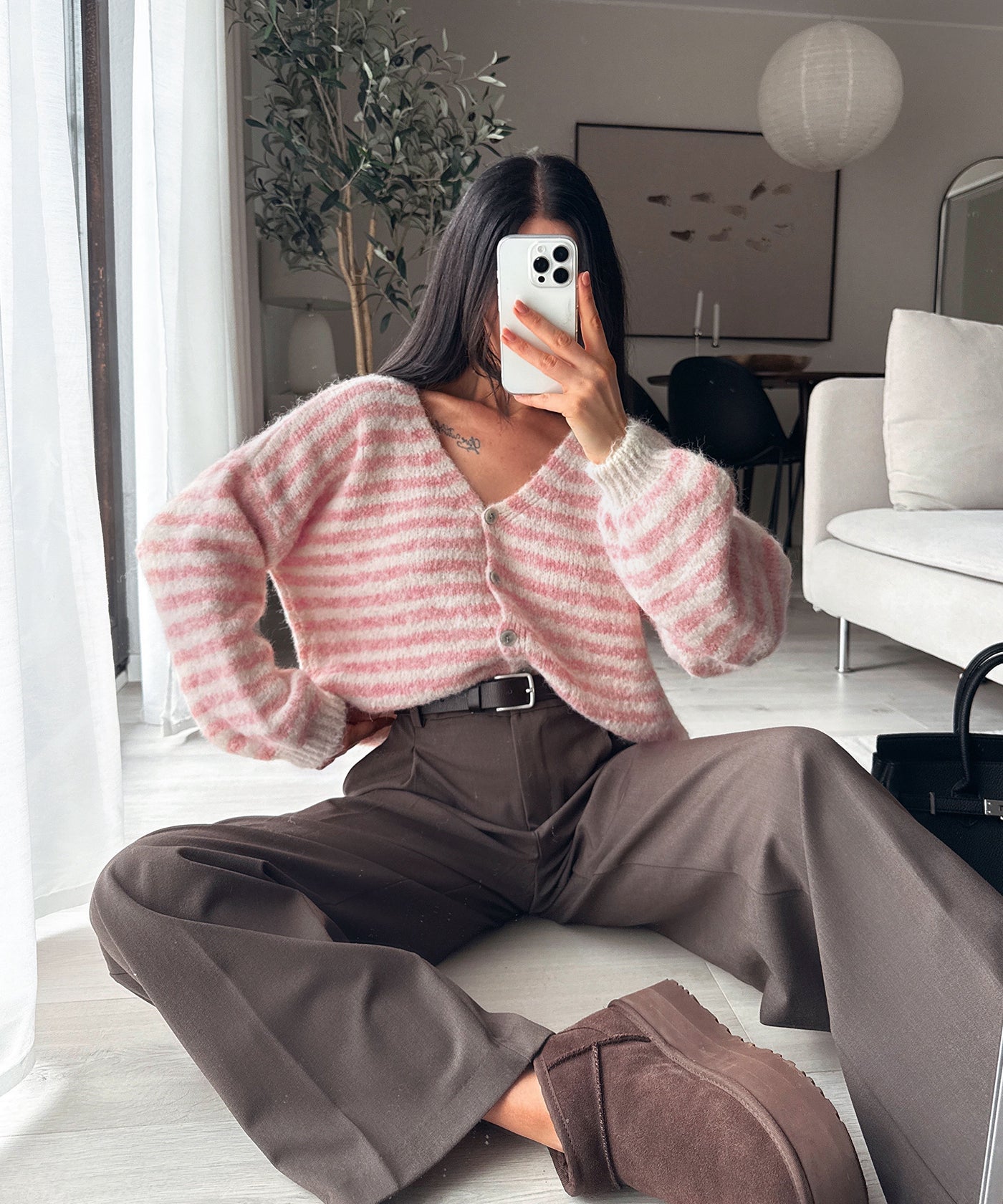 Cardigan Fabia Streifen Hellrosa Ladypolitan ♡