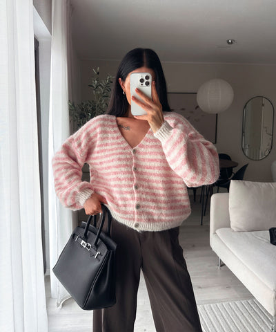 Cardigan Fabia Streifen Hellrosa Ladypolitan ♡