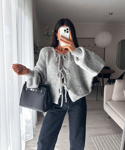 Cardigan Schleife Fia Hellgrau