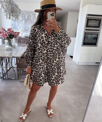 Oversize Musselin Bluse Leo Beige  Ladypolitan - Fashion Onlineshop für Damen   