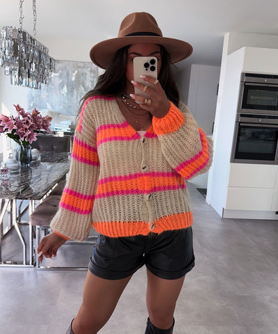 Cardigan Janie Beige Orange