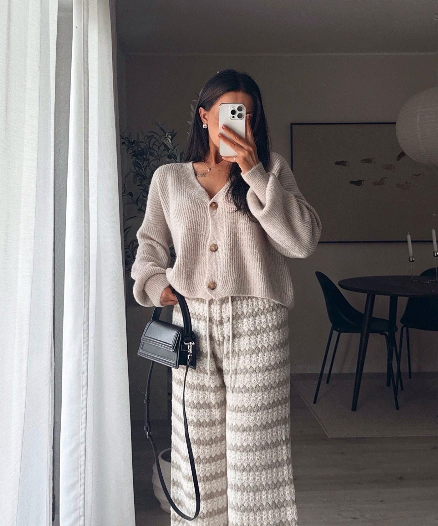 Strickhose Lilya Streifen Taupe Ladypolitan ♡