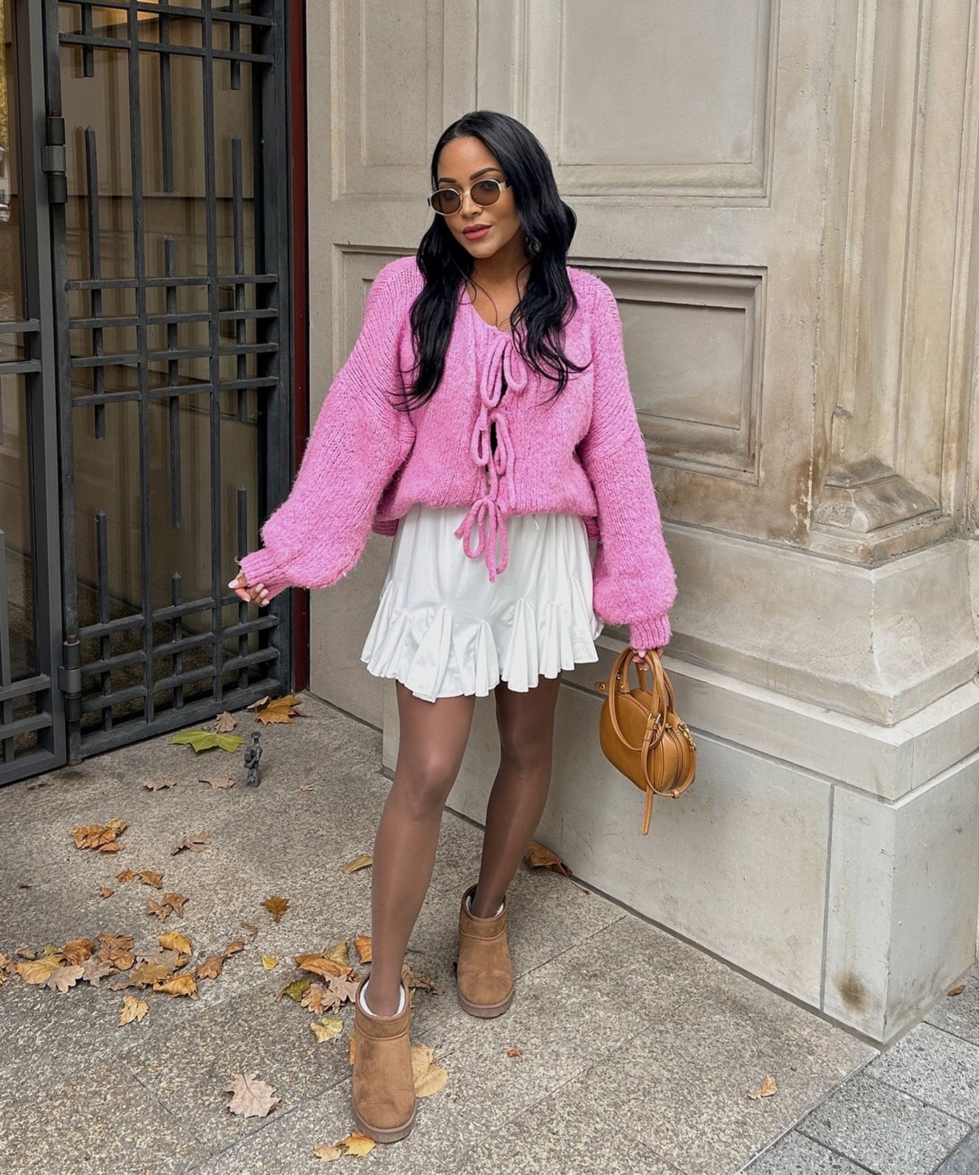 Cardigan Schleife Fia Fuchsia Pink