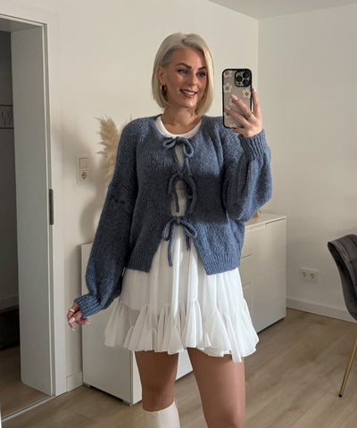 Cardigan Schleife Fia Jeansblau
