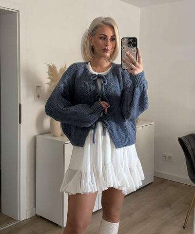 Cardigan Schleife Fia Jeansblau